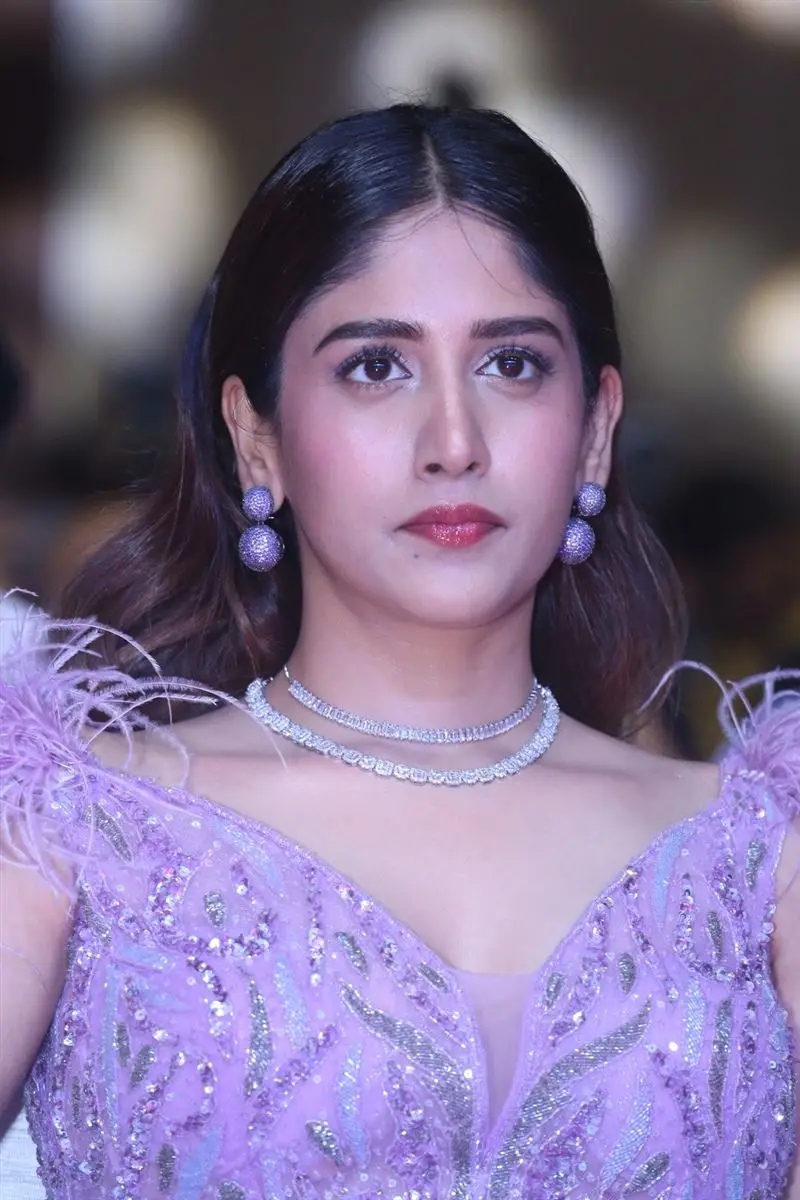 Telugu Girl Chandini Chowdary In Violet Gown